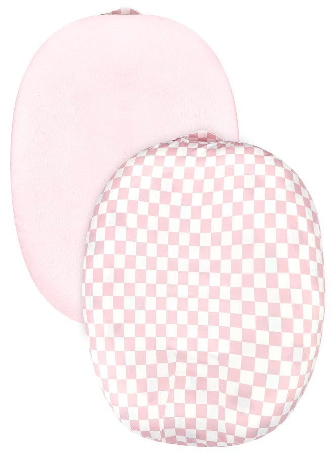 DAYEEBALL Baby Lounger Cover 1 Pack, Double-Sided Removable Lounger Covers for Infant, Stretchy and Soft Reversible Lounger Slipcover for Baby Girls Boys Newborn Pink Checkerboard (Only Cover) - Image 1